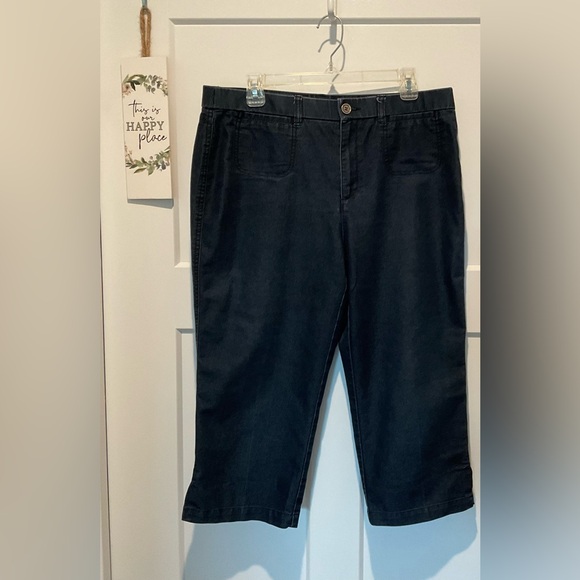 Kim Rogers Capris Jean Fabric/Blue in Color Size 12 Cotton/ Polyester/Spandex - Picture 1 of 5